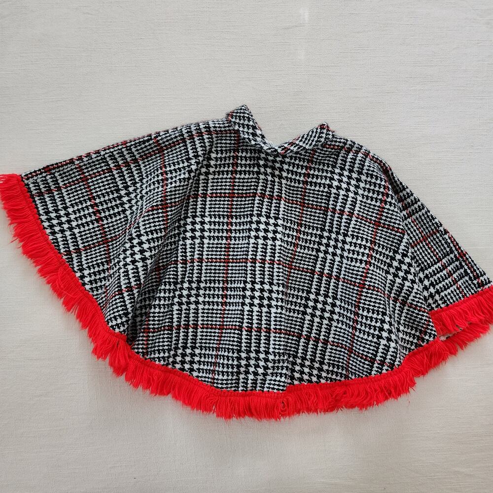 Vintage Plaid Poncho 4t/5t/6